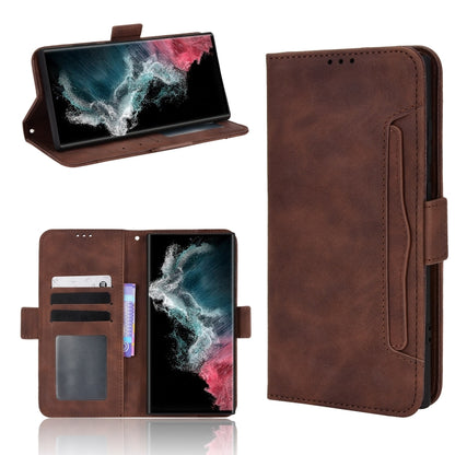 Brown leather-look flip phone case with card holder pocket and stand cover.
