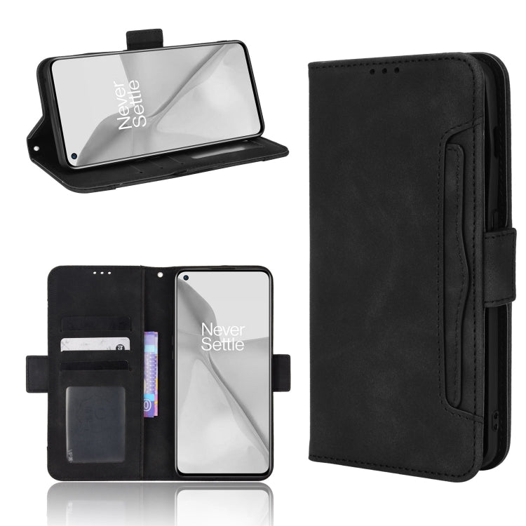 Black leather-pattern phone wallet case with flip cover and inner card slots