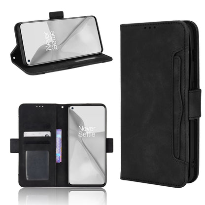 Black leather-pattern phone wallet case with flip cover and inner card slots