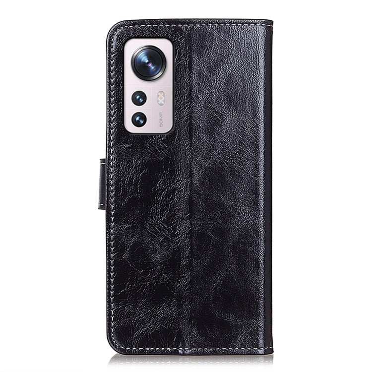 Black Crazy Horse textured leather phone case with camera and speaker cutouts.