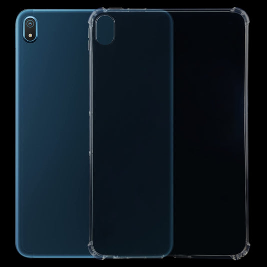 Transparent TPU tablet case with shockproof four-corner protection and open side ports