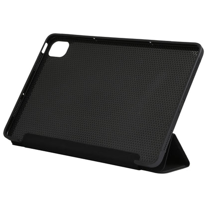 Black tablet case with textured rear and built-in stand for angled viewing