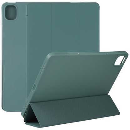 Teal three-fold leather-look tablet case with stand and camera cutout