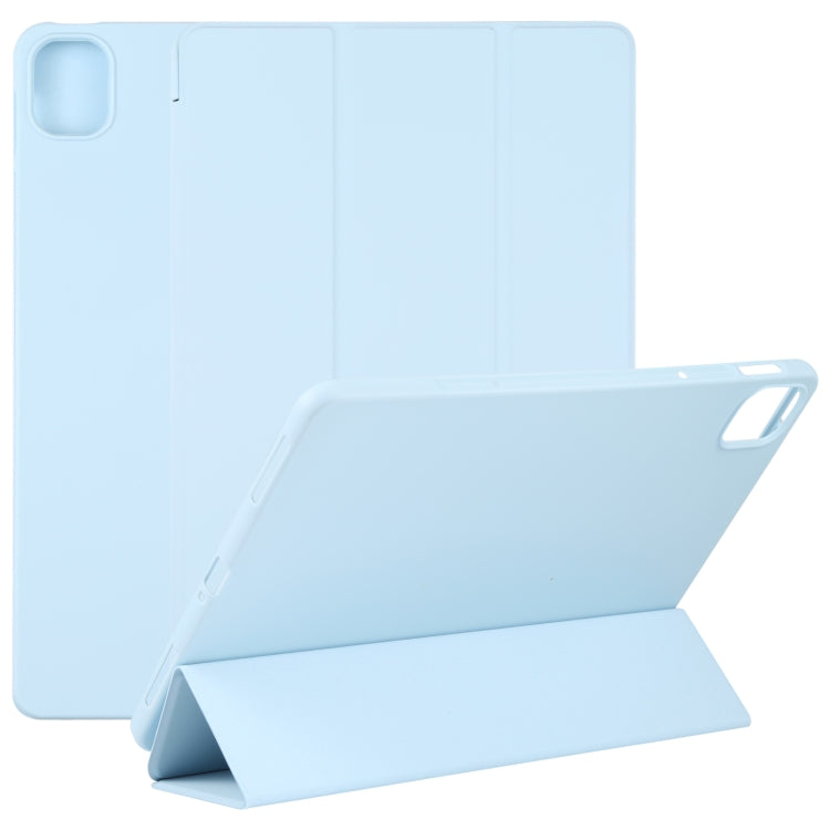Light blue three-fold tablet case with stand, leather-style, for Mi Pad 5