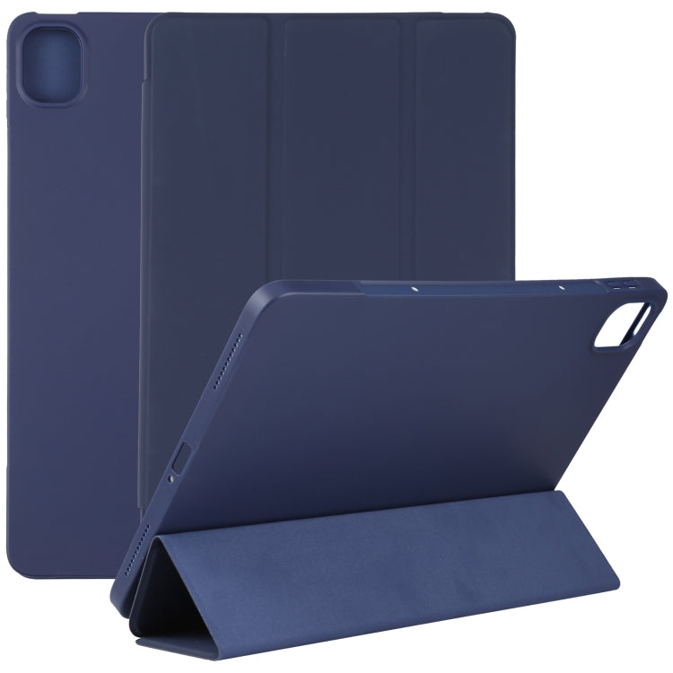 Dark blue three-fold tablet case with stand, leather-style, for Mi Pad 5