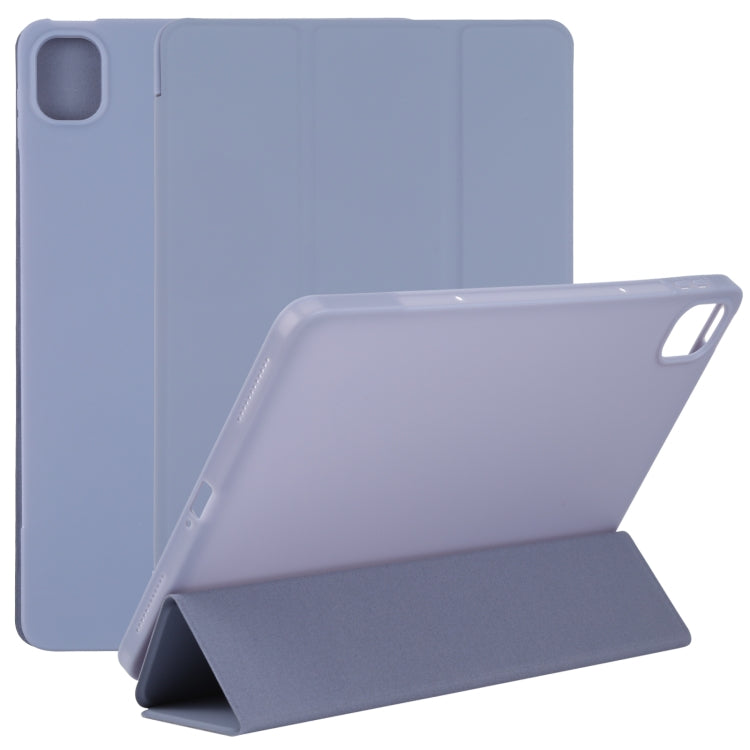 Light gray-blue three-fold tablet case with stand, leather-style, for Mi Pad 5