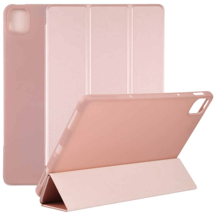 Rose pink three-fold tablet case with stand, leather-style, for Mi Pad 5