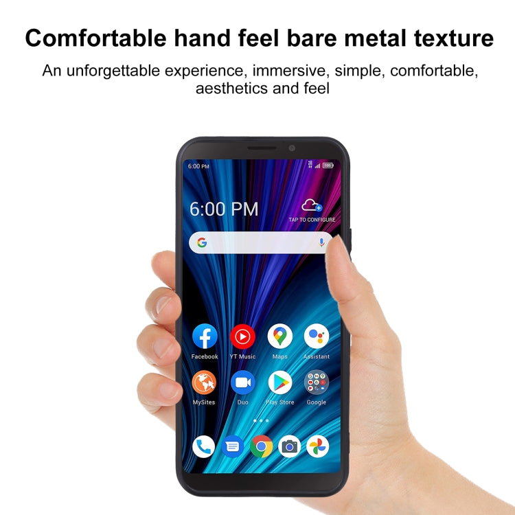 Black TPU phone case on a smartphone held in hand, showing cutouts