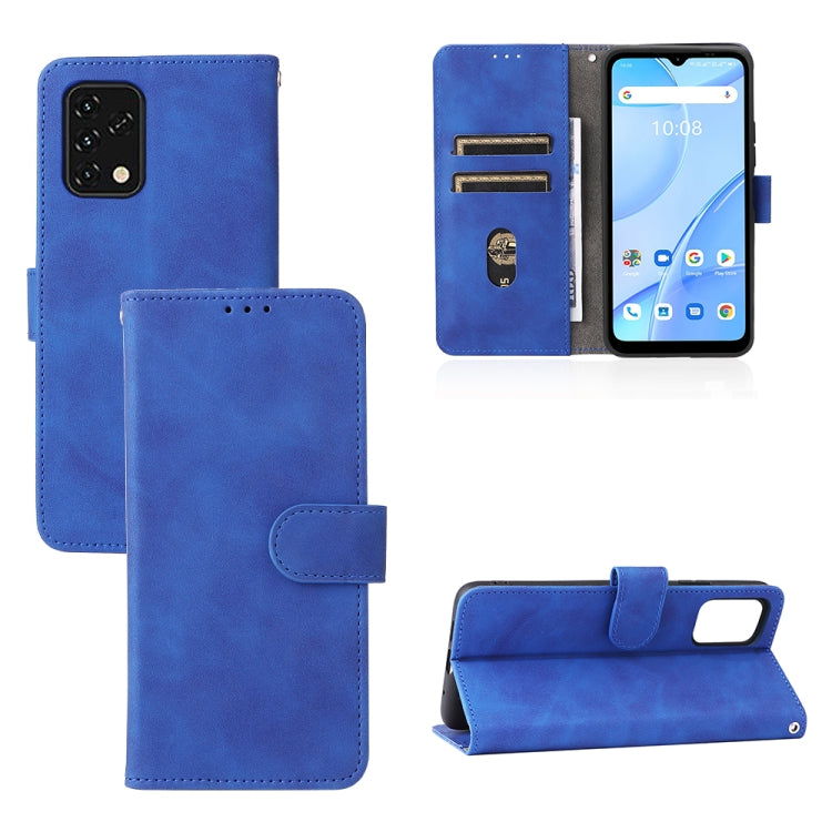 Blue magnetic buckle PU leather phone case with card slots and folio stand