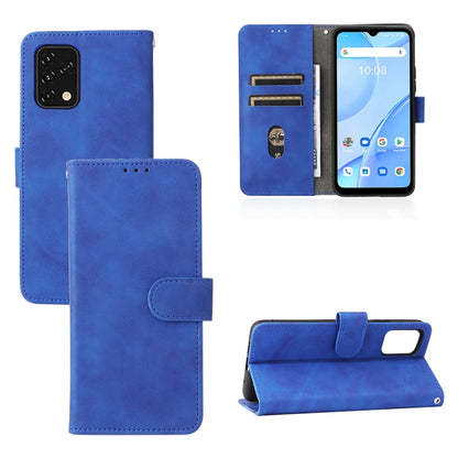 Blue magnetic buckle PU leather phone case with card slots and folio stand