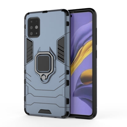 Shockproof phone case with magnetic ring holder, light gray rugged PC+TPU shell