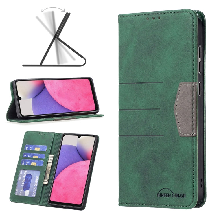 Green leather wallet phone case with card slots and stand flip, front cover closed