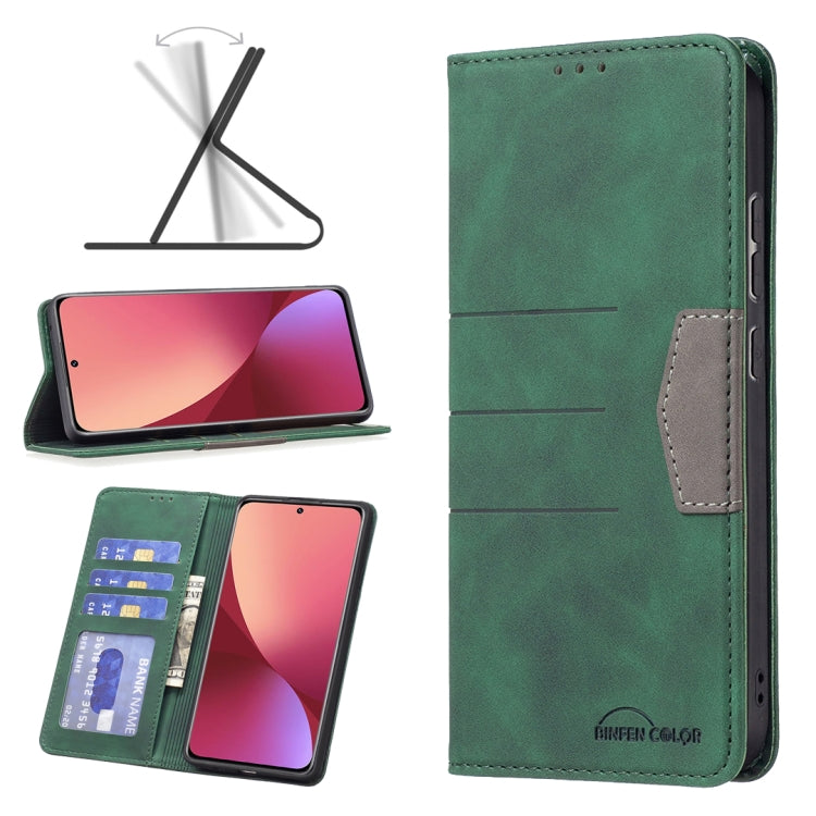 Green leather wallet phone case with stitched folio design, card slot window on front