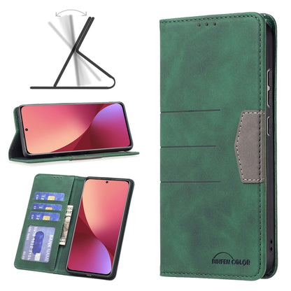 Green leather wallet phone case with stitched folio design, card slot window on front