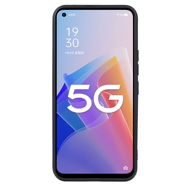 TPU phone case for OPPO A96 5G, pudding black, front view with camera cutout