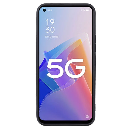 TPU phone case for OPPO A96 5G, pudding black, front view with camera cutout