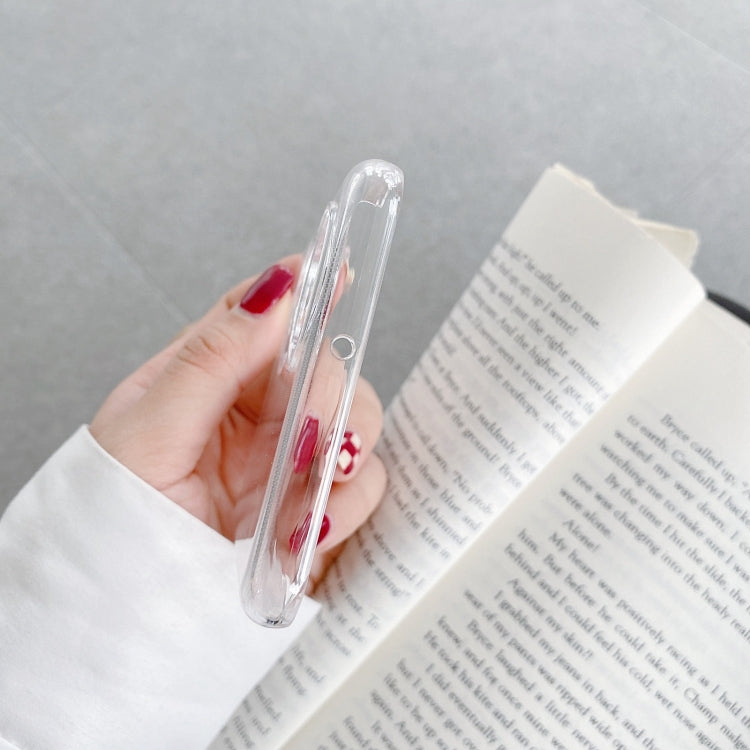 Glossy clear PC folding phone case with slim raised camera opening and side port