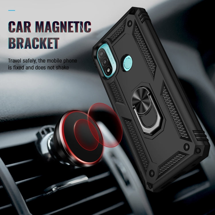 Rugged shockproof phone case with car magnetic bracket, black