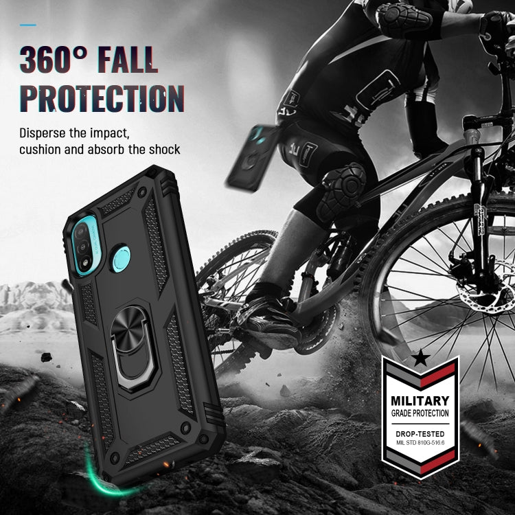Rugged shockproof phone case with impact protection, black