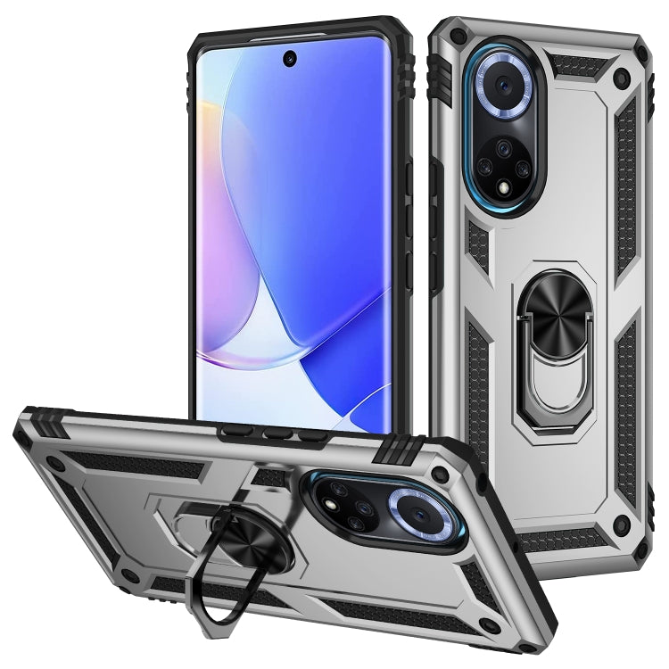 Rugged phone case with ring holder, raised camera protection, TPU/PC armor