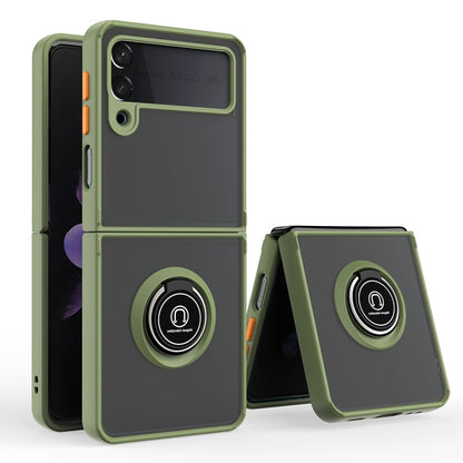 TPU+PC holder phone case with ring stand, sage green with ring on back