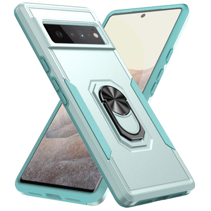 Heavy duty phone case with kickstand holder for Google Pixel 6/6 Pro, teal blue