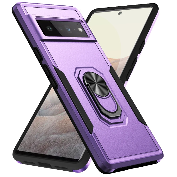 Heavy duty phone case with kickstand holder for Google Pixel 6/6 Pro, purple