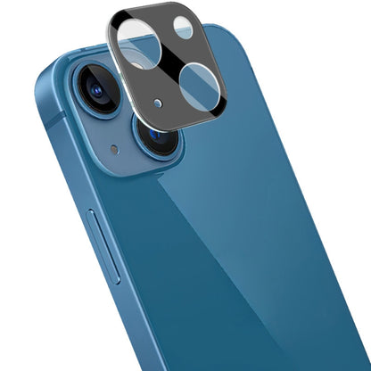 Black integrated rear camera lens tempered glass film with lens cap on phone camera module