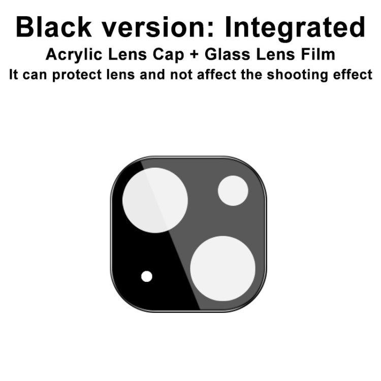 Black integrated rear camera lens cap and tempered glass lens film protector diagram