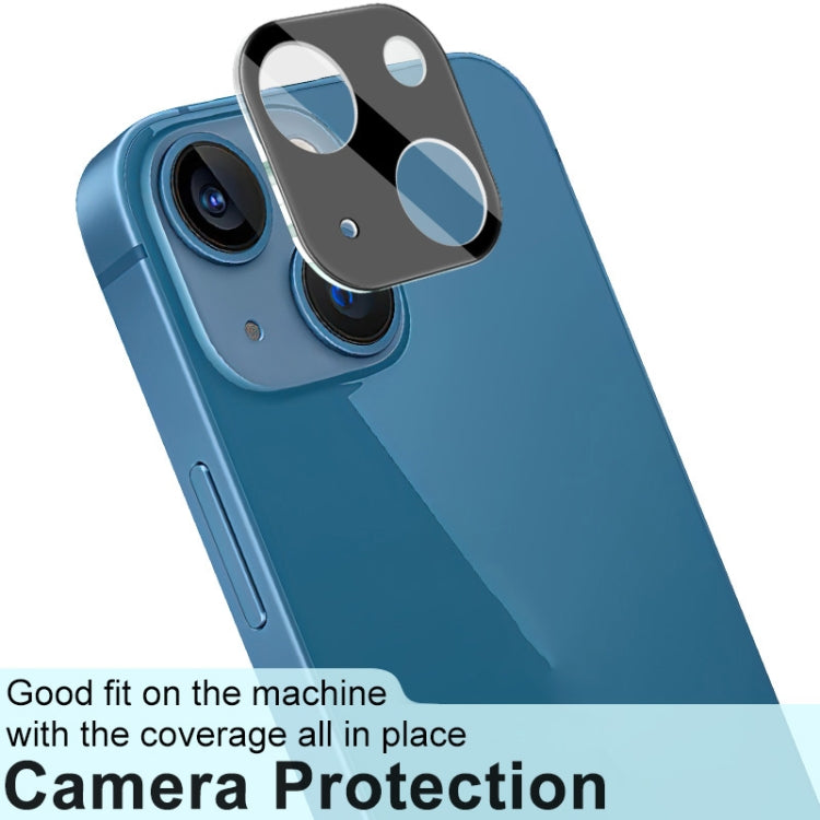Black integrated rear camera lens tempered glass film with lens cap fitted on rear camera