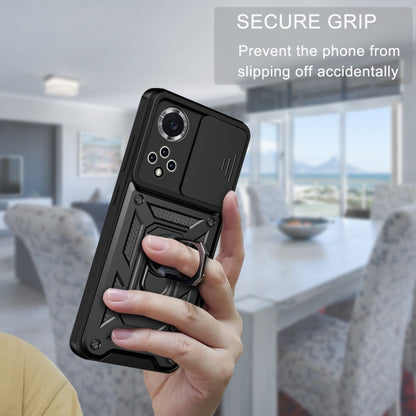 Black rugged phone case with kickstand and textured grip for secure hold