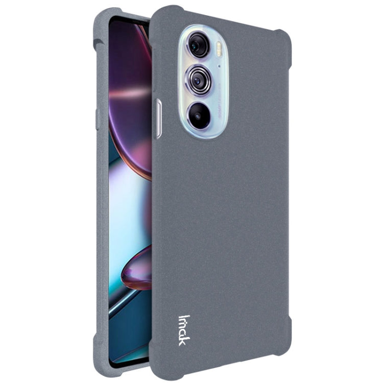 Shockproof TPU phone case, matte grey, with dual camera cutout and raised screen lip