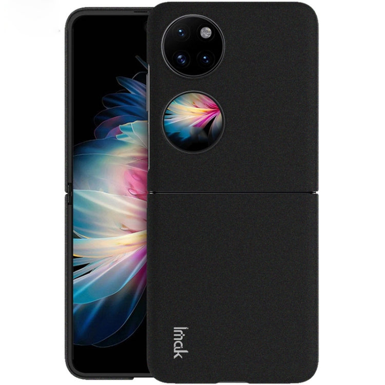 Frosted hard phone case for Huawei P50 Pocket, black with camera cutout and dual-piece look