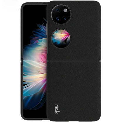 Frosted hard phone case for Huawei P50 Pocket, black with camera cutout and dual-piece look