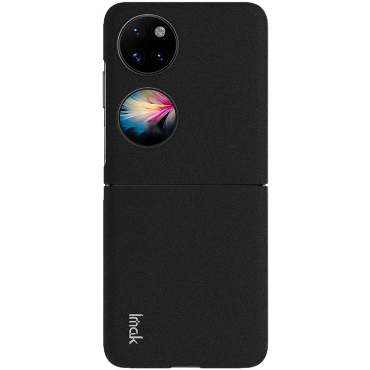 Black frosted hard phone case for Huawei P50 Pocket with round camera opening and grip