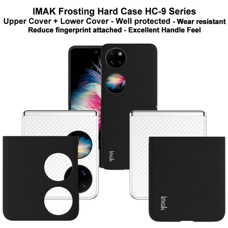 IMAK frosted hard case set for Huawei P50 Pocket, includes two-piece covers, black finish
