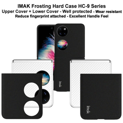 IMAK frosted hard case set for Huawei P50 Pocket, includes two-piece covers, black finish