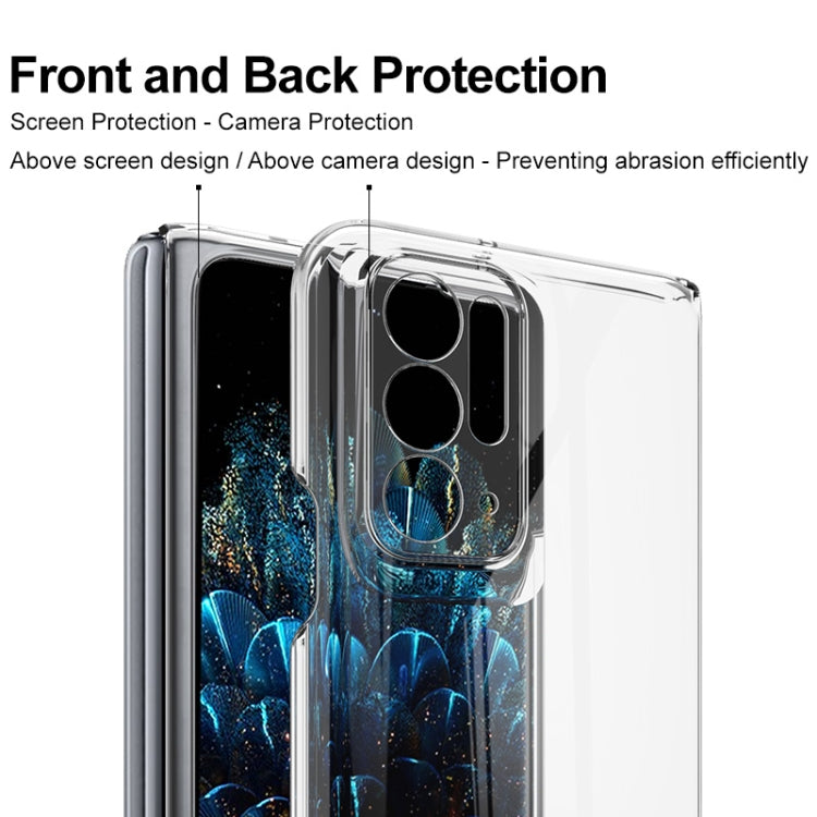 Clear protective phone case with screen and camera cutouts for front and back