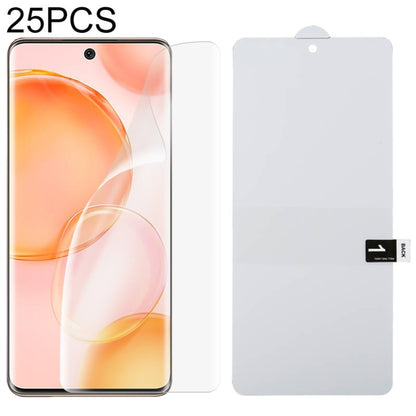 25-pack full-screen hydrogel screen protector film set with clear film and backing