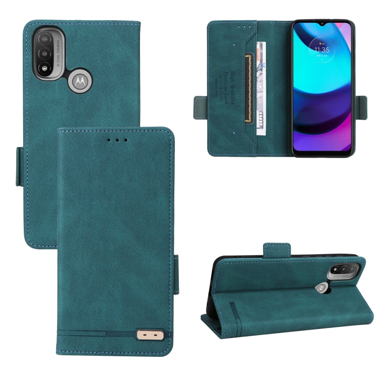 Teal magnetic leather phone case with folio cover, card slot, and kickstand support
