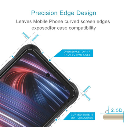 Tempered glass screen protector with 2.5D curved edge for case compatibility