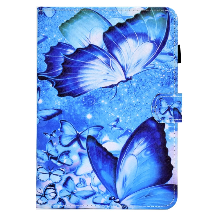 Blue butterfly folio tablet case with secure cover and pen slot