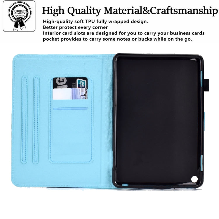Blue interior wallet slots and blue butterfly leather tablet case