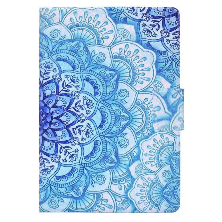 Blue and white mandala folio tablet case with full printed cover