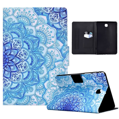 Blue mandala folio tablet case with fold stand and black inner backing