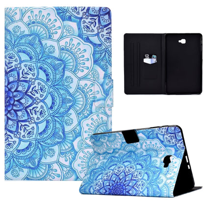 Blue mandala folio tablet case with flip cover stand and black interior