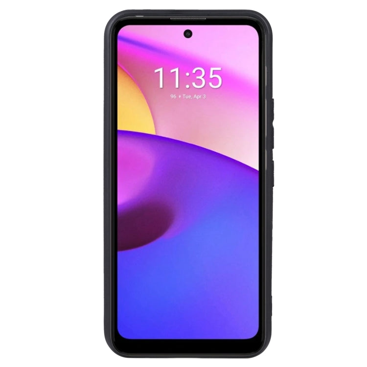 Black TPU phone case with front lip and side button openings