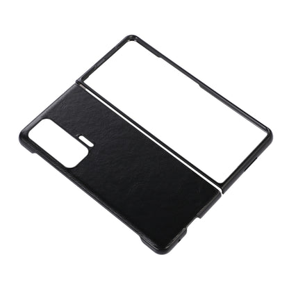 Black leather protective phone case back with open frame window and cutouts