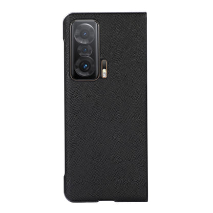 Black textured leather phone case back with camera and flash cutouts