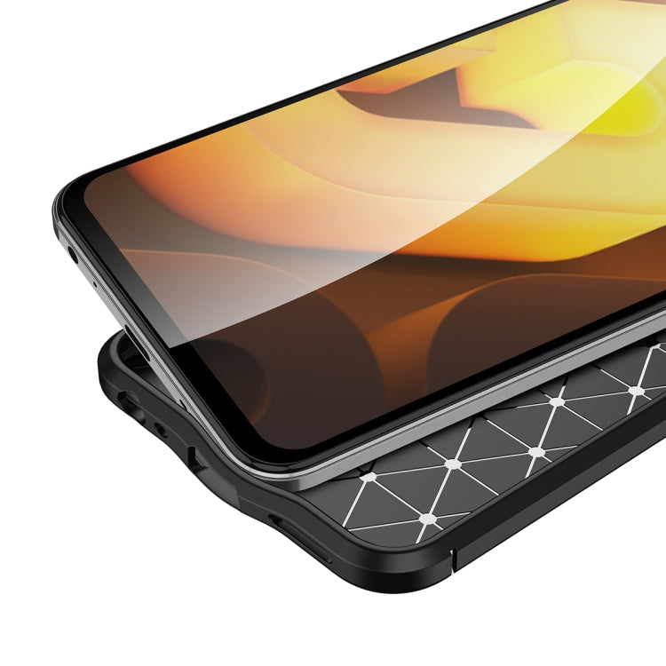 Black shockproof TPU phone case with litchi texture and raised screen rim
